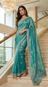 Tew Soft Fandy Satin With Embroidery Work Saree Collections